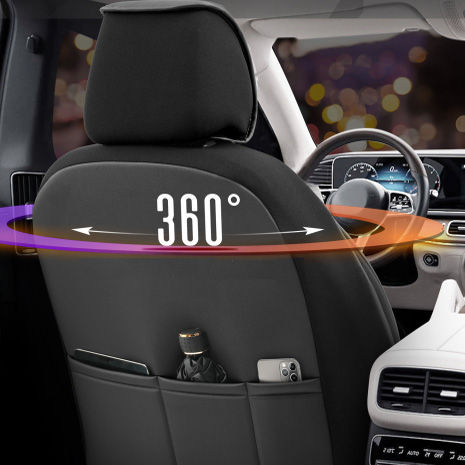 Car seat covers leatherette pockets